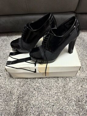 Westies Geena Black Lace-up Heels size 6.5